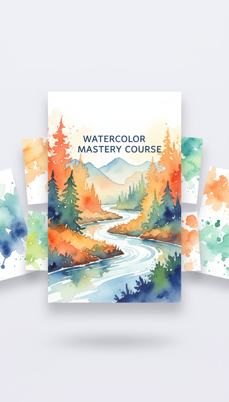 Watercolor mastery course with layered blending